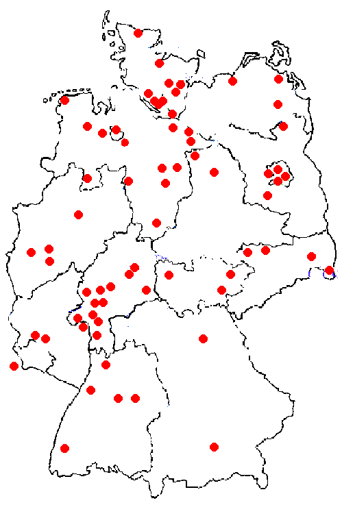 Karte der Projektwerkstätten in Deutschland